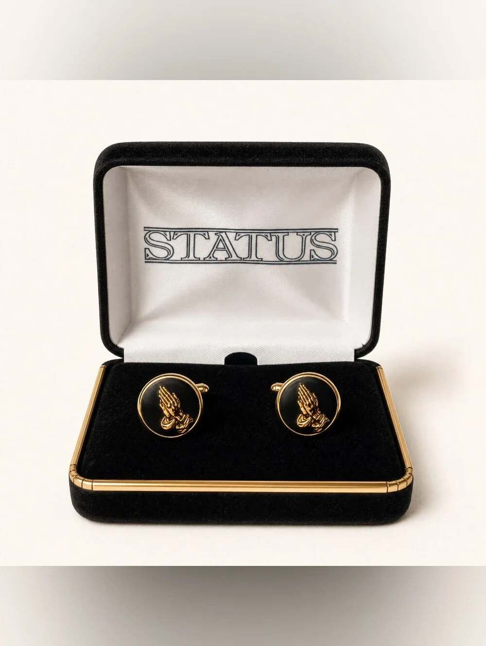 Vintage Status Praying Hands Gold Tone Cufflinks